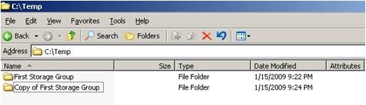 Copy the folder post restore