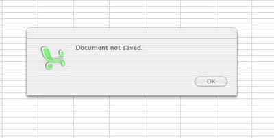 Document not saved